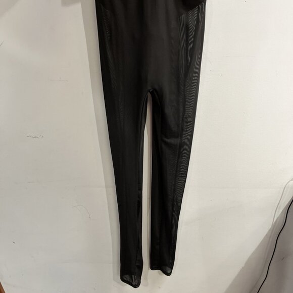 Ktoo Jumpsuit Womens S Black Sheer Mesh Layered Fitted Flare Sleeves Clubwear - Picture 8 of 15